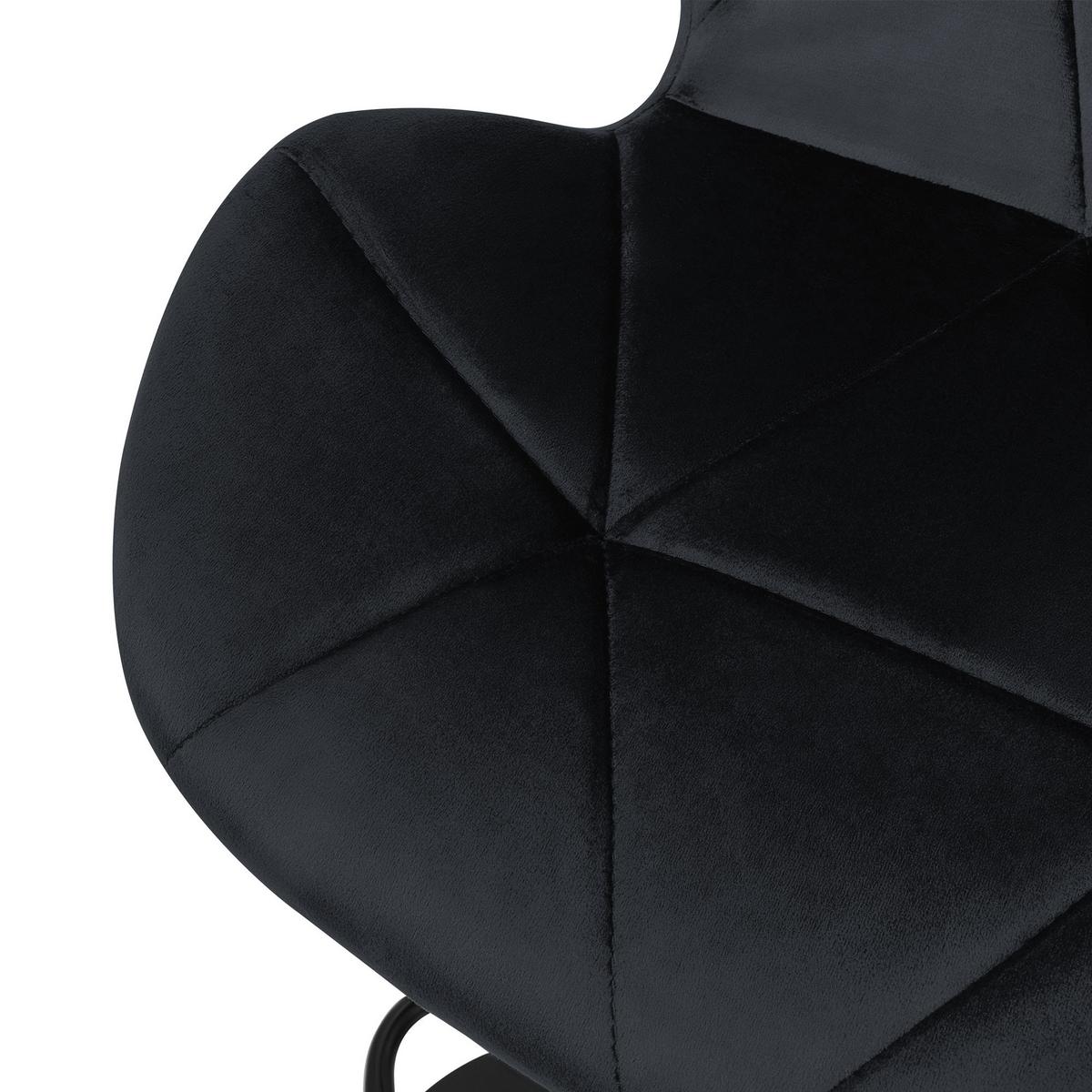BARHOCKER 2er Set Schwarz aus Samt höhenverstellbar/drehbar - Schwarz, Textil/Metall (41/110/47cm) - ML-DESIGN