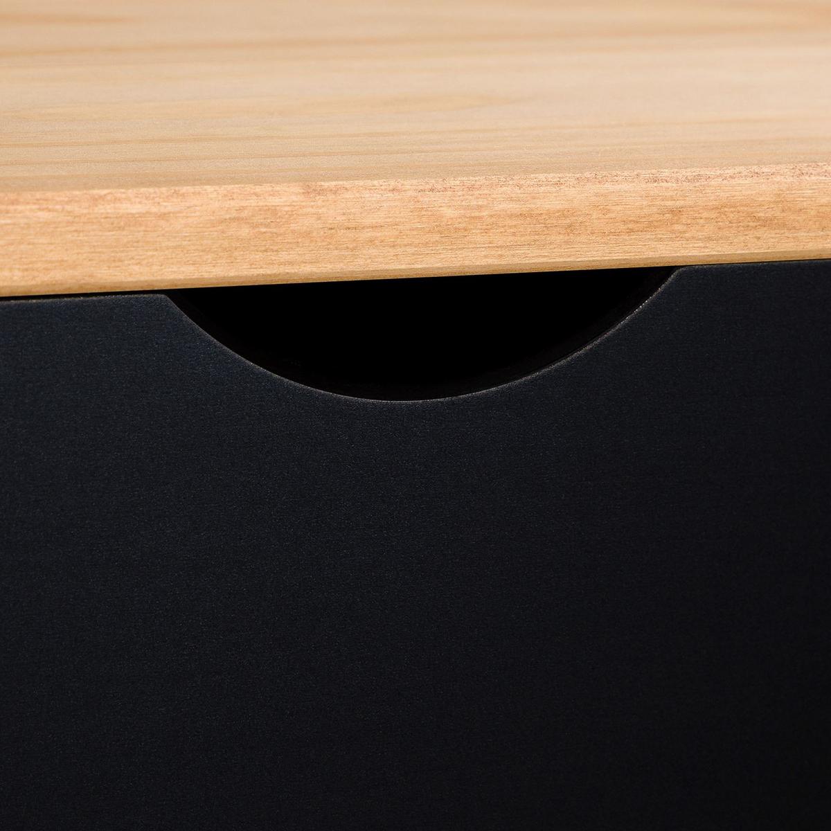 NACHTTISCH COLIMA - Dunkelbraun/Schwarz, Holz (50/46/40cm) - IDIMEX