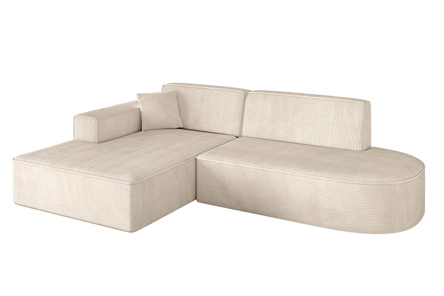 ECKSOFA Ottomane Links IREA-L1-v4 - 232x165x77 cm Beige - Beige, Holzwerkstoff/Textil (232/165cm) - ALTDECOR