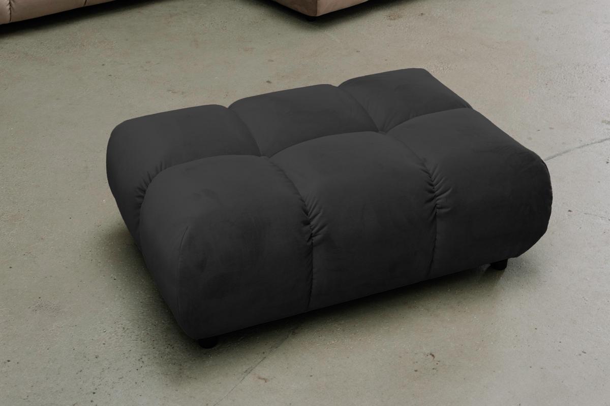 HOCKERBANK VIVIEN Schwarz Velvet - Schwarz, Textil (108/41/73cm) - KAWOLA