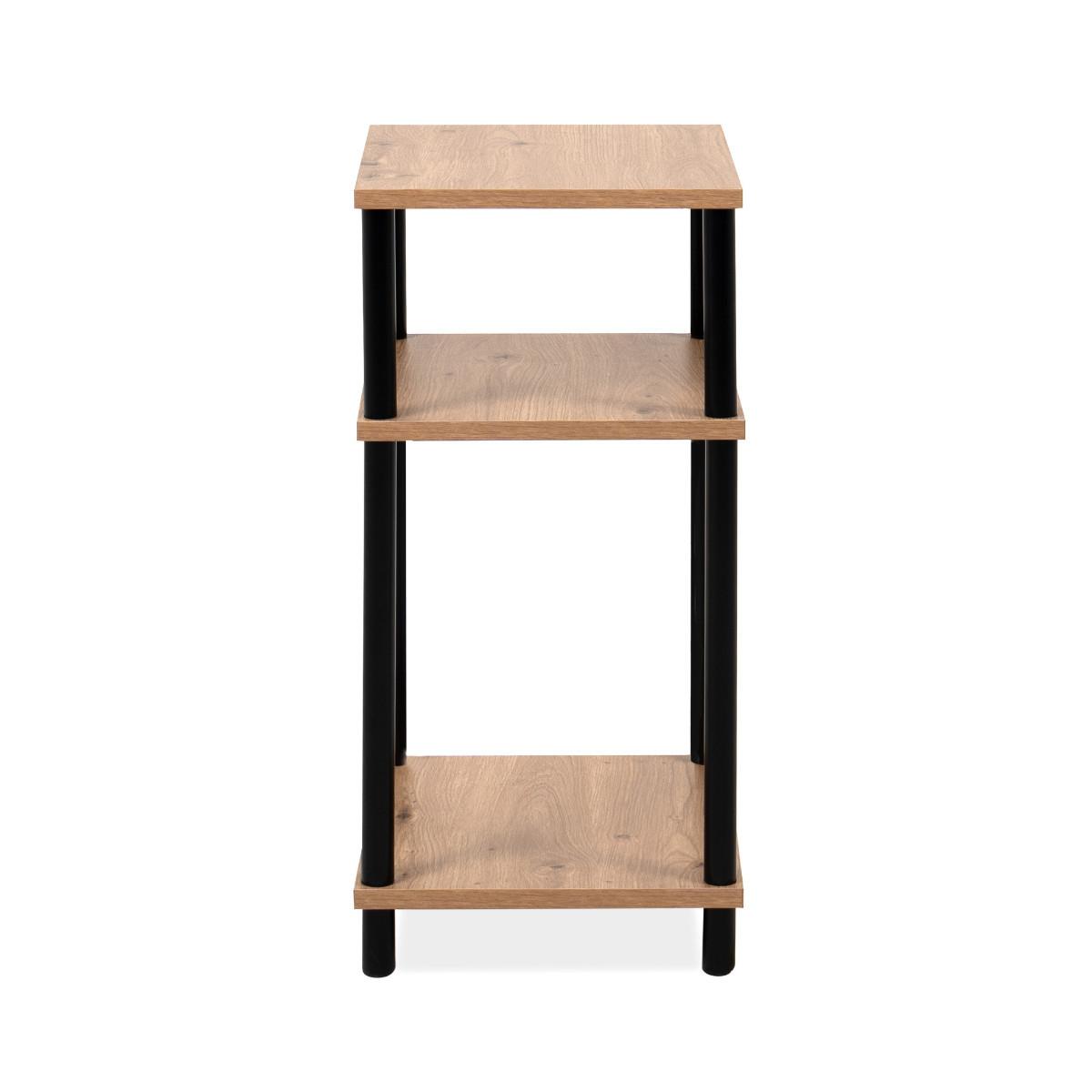 BEISTELLTISCH mit 2 offenen Nischen 30/34/60 cm - Schwarz/Eiche Artisan, Holzwerkstoff (34/30/60cm) - Calicosy