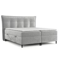 BOXBETT Las Palmas 180/200 cm Hellgrau im Lotta Stoff - Hellgrau/Schwarz, Holz/Holzwerkstoff (180/200cm) - AltaBeds