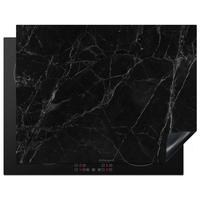 HERDABDECKPLATTE Schwarz - Marmor Induktionsmatte 77x59 cm - Schwarz, Kunststoff (77/59/0.2cm) - MuchoWow
