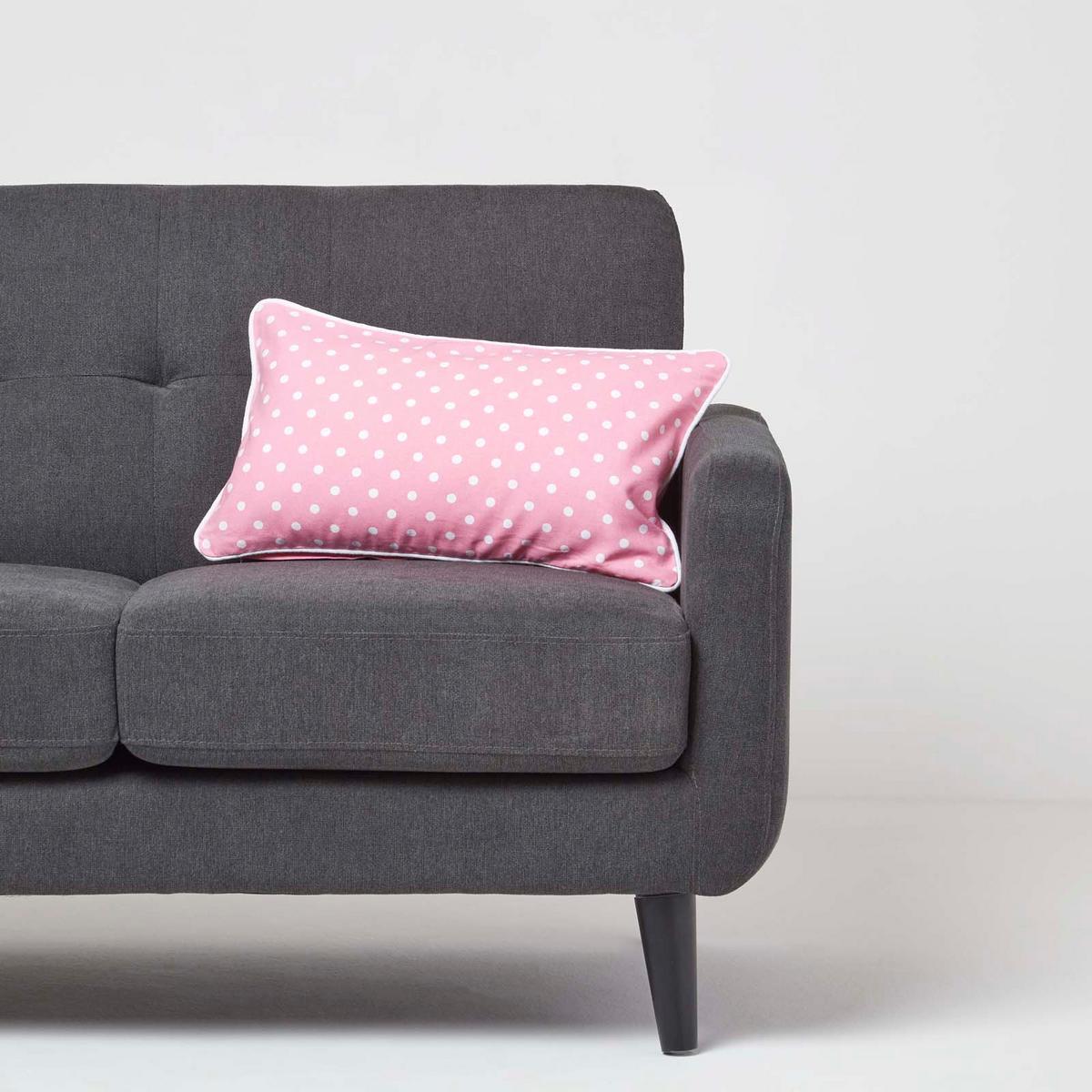 KISSENHÜLLE Polka Dots 30/50 cm, 100% Baumwolle - Rosa, Textil (30/50cm) - Homescapes