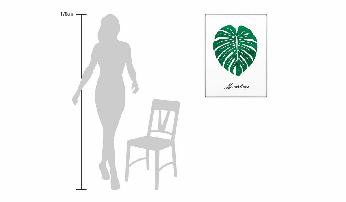 WANDBILD Grün 60/80 cm - Weiß/Grün, Glas (2.71/80cm) - KUNSTLOFT