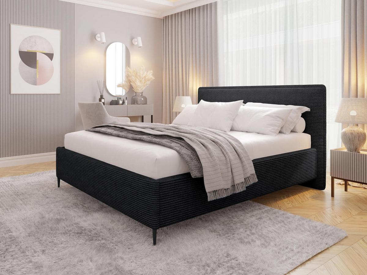 POLSTERBETT Puretta - Anthrazit/Schwarz, Holzwerkstoff/Textil (160/200cm) - MIRJAN24