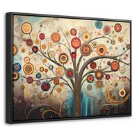 LEINWAND Bilder mit Rahmen - Baum - Baum des Lebens - Farbe - 40x30 - Braun, Textil (40/30cm) - MuchoWow
