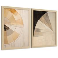POSTER Set of 2 Abstract Wall Art Prints Modern Living Room Bedroom Kitchen Bathroom Decor Leichter Holzrahmen A4 - Beige, Papier (29.7/1/21cm) - Nacnic