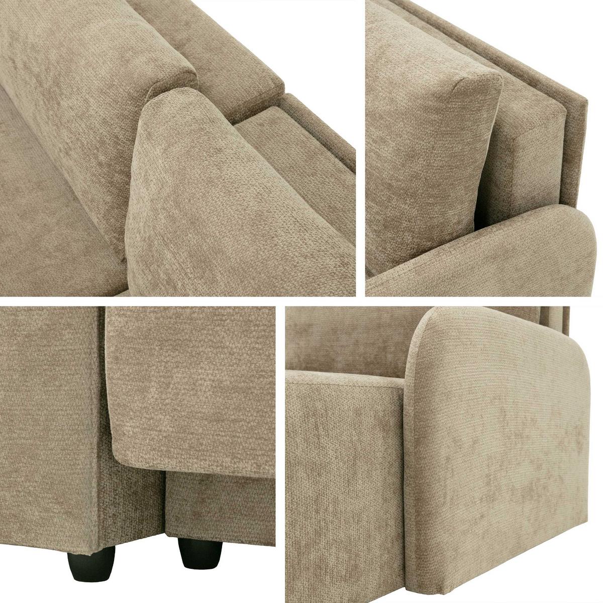 ECKSCHLAFSOFA Nest - Schwarz/Braun, Holz/Kunststoff (233/160cm) - MIRJAN24