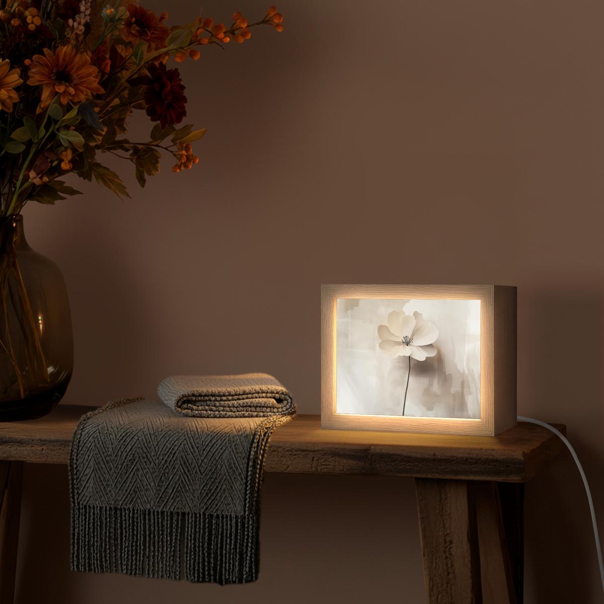 WANDLEUCHTE Blume - Beige - Farbe - Schatten 20x15 cm - Beige, Holzwerkstoff (20/15/8cm) - OnlyWow