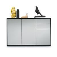 KOMMODE Ben Front in Hellgrau Seidenmatt - Greige, Holzwerkstoff (117/74/36cm) - Vladon