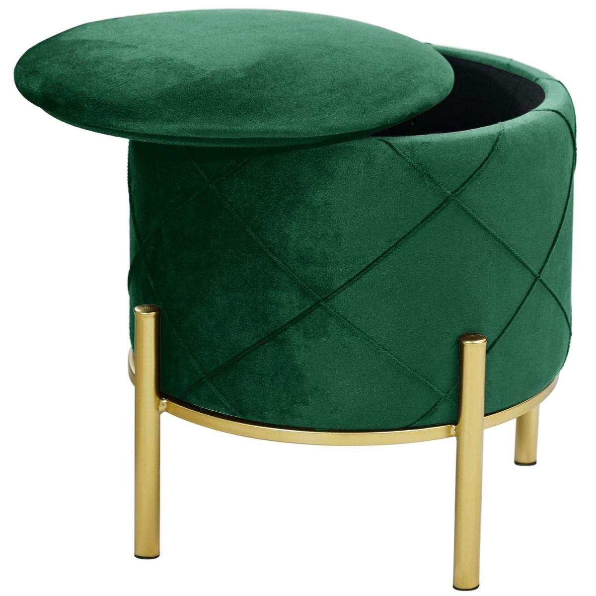 SITZHOCKER mit Stauraum, Polsterhocker Grün 37/40/37 - Grün, Textil (37/40/37cm) - RAUMHIRSCH FURNITURE