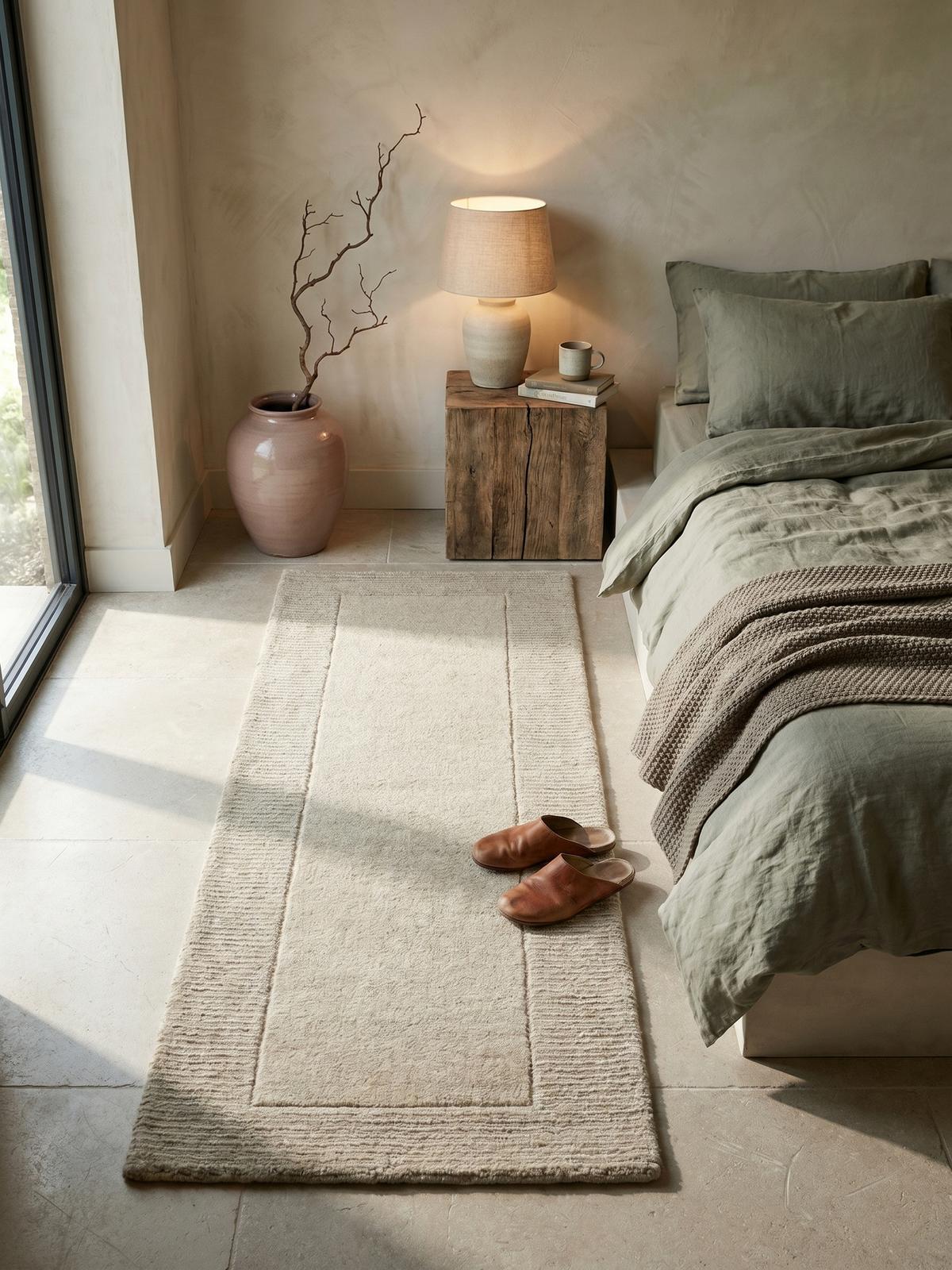 WOLLTEPPICH MOLE, einfarbig, Natur, 60 x 230 cm - Beige, Textil (230/60cm) - KADIMA DESIGN