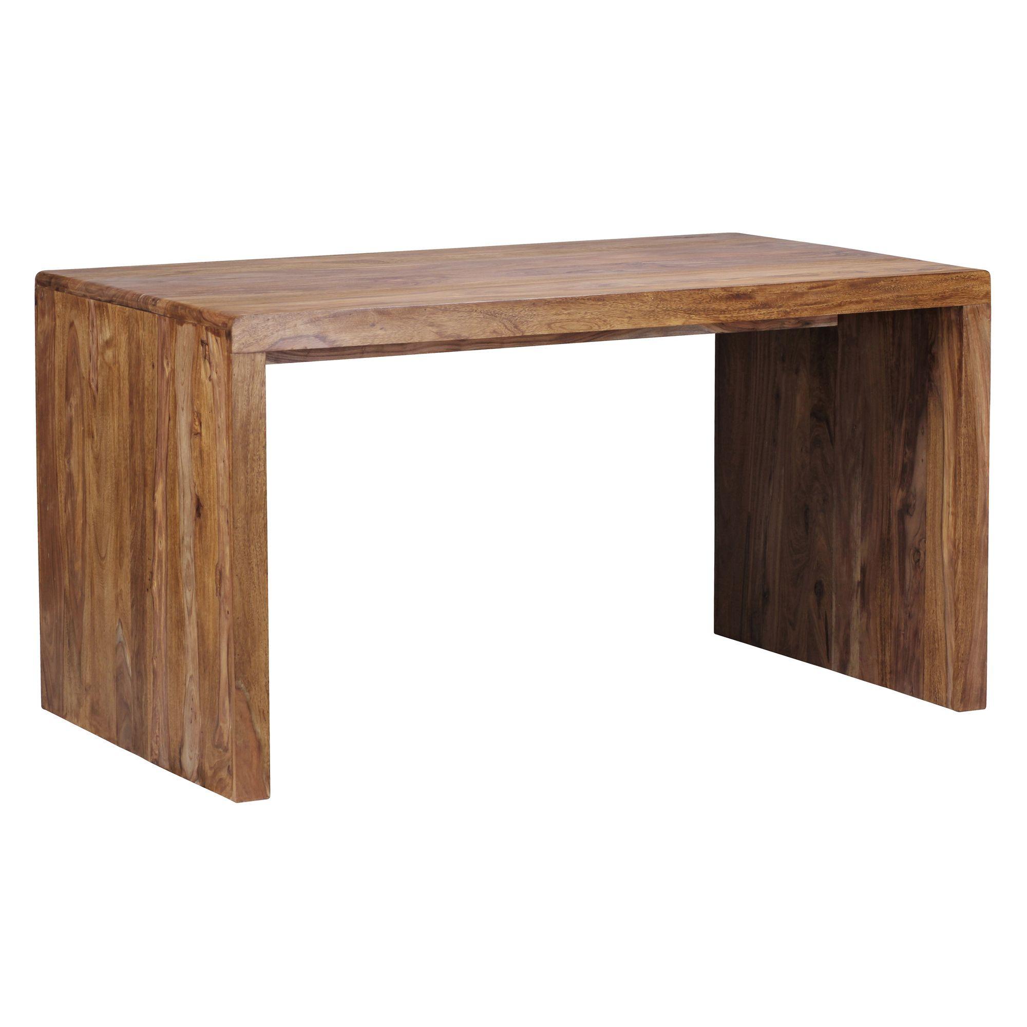 SCHREIBTISCH Massivholz Ablage Landhausstil BOHA, Dunkelbraun 160x80x76 cm - Dunkelbraun/Braun, Holz (160/80/76cm) - KADIMA DESIGN