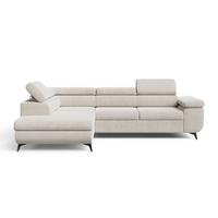 ECKSOFA Argon Beige Rechts - Beige/Schwarz, Holz/Textil (190/255cm) - Graingold
