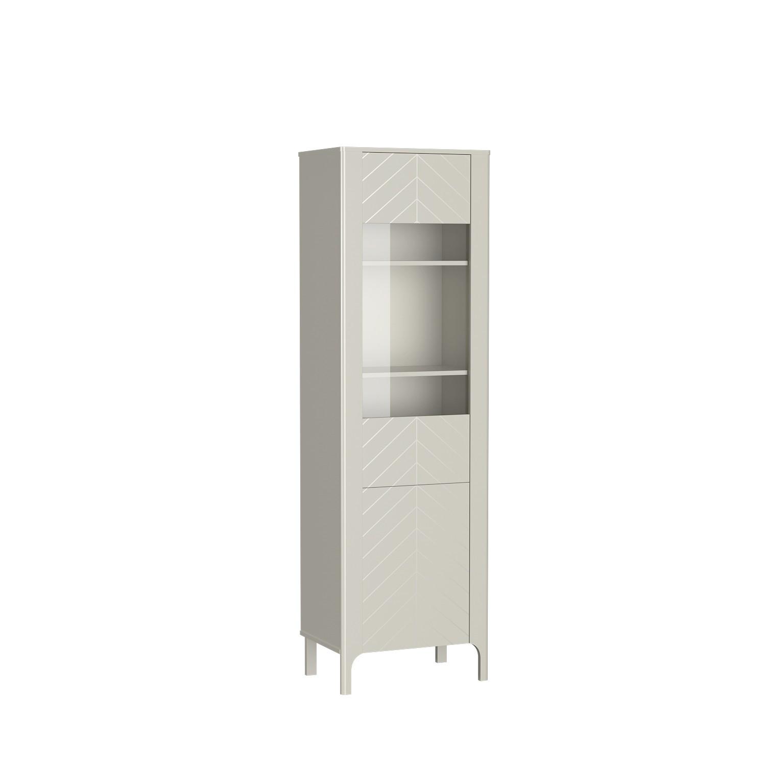 VITRINE ALICANTE 197 / 60 cm in Kaschmir - Kaschmir, Holzwerkstoff (60/197/40.5cm) - MASSENO