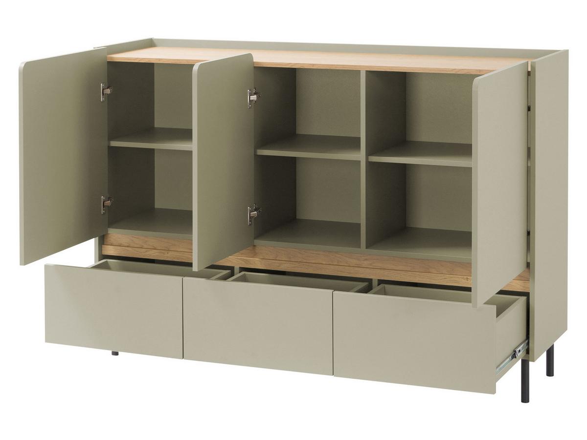 SIDEBOARD Luca LC07 - Schwarz/Grün, Holzwerkstoff/Metall (150/105/40cm) - MIRJAN24
