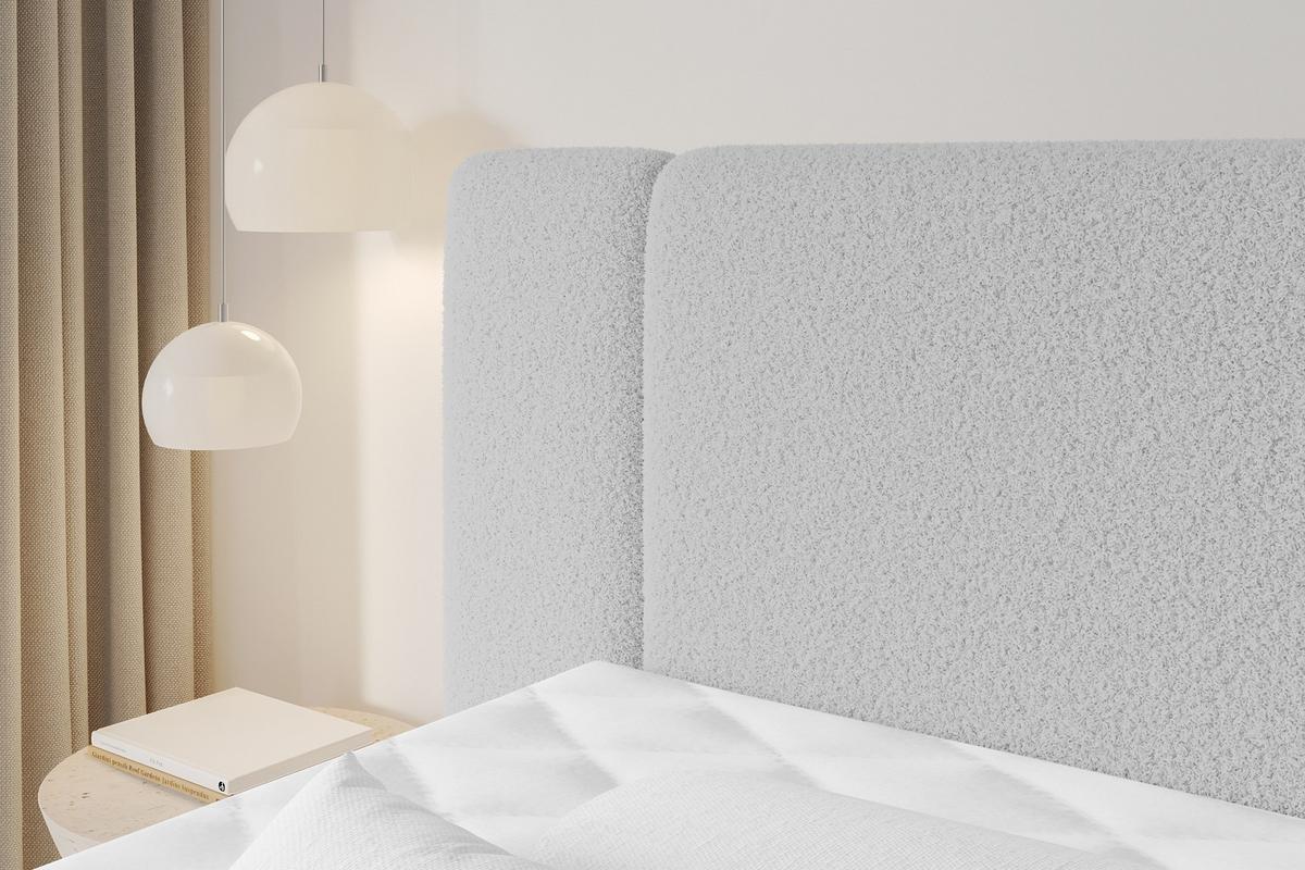 BOXSPRINGBETT mit Matratze H3/H4 - EVON KING - 180x200 cm Hellgrau - Hellgrau, Holzwerkstoff (180/200cm) - ALTDECOR