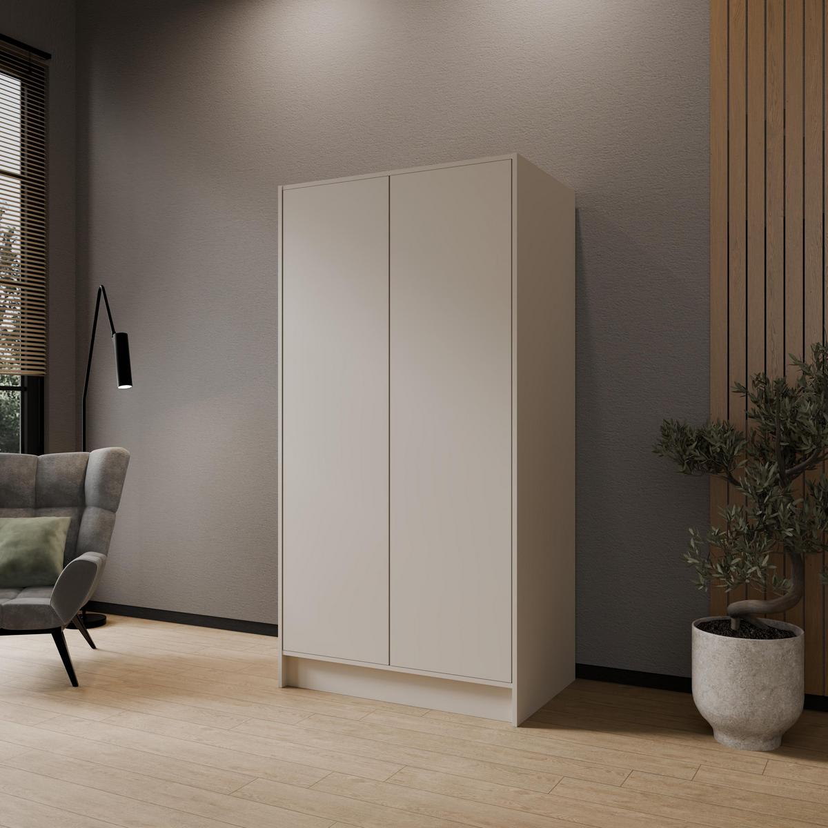 DREHTÜRENSCHRANK VELAR 102/200/51 cm Modern Kleiderschrank 2-türig Kaschmir - Kaschmir, Holzwerkstoff (102/200/51cm) - MASSENO