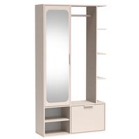 GARDEROBENSCHRANK Nemrut Beige 100/189/33 cm – Modern, mit Spiegel und viel Stauraum - Beige, Holzwerkstoff/Kunststoff (100/189.4/33cm) - AX Living
