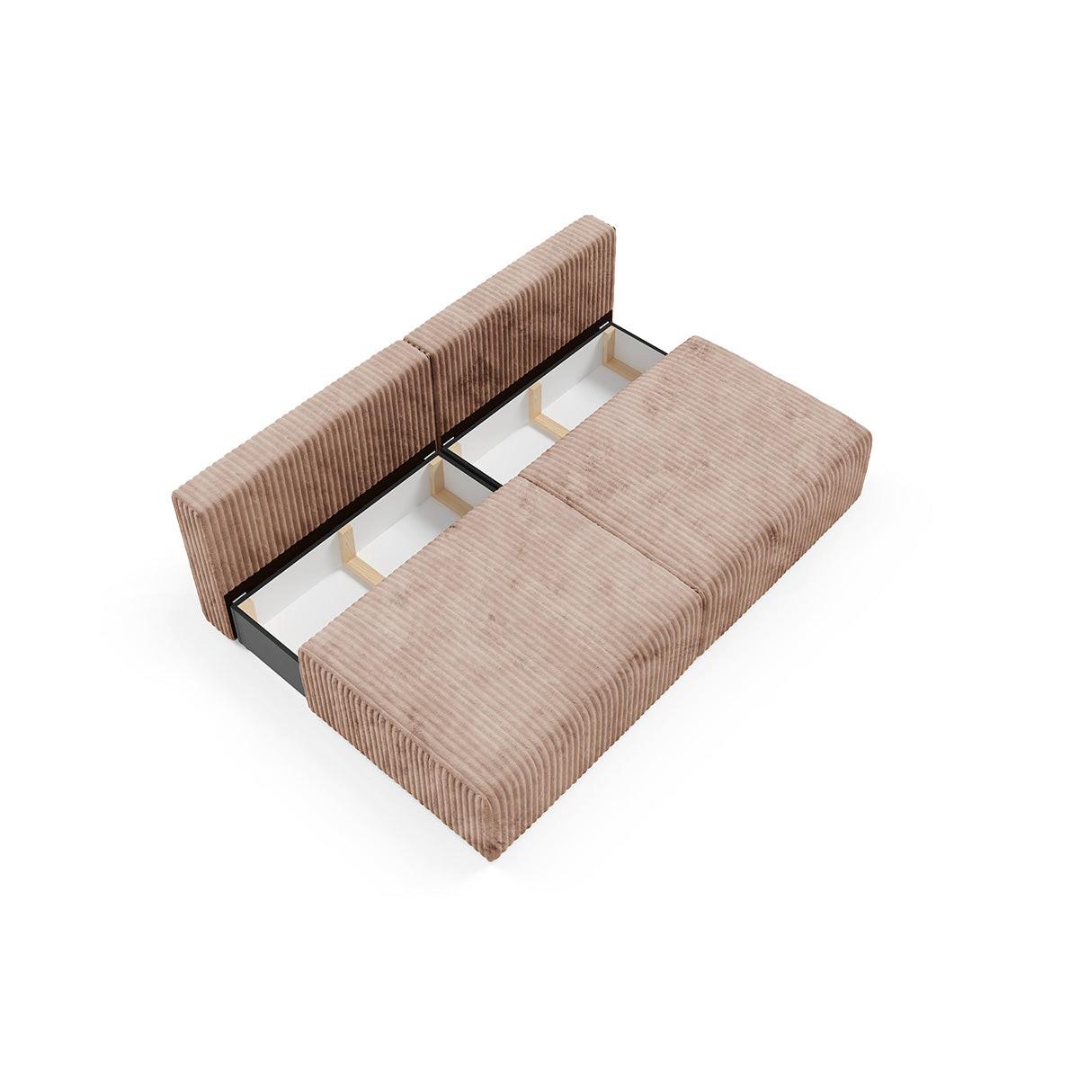 SOFA Angela 3 Sitzplätze Hellbraun - Braun, Holz (216/86/102cm) - Petits-meubles