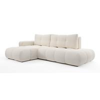 ECKSOFA L Form Hosio Beige 286/177/88 cm Links mit Schlaffunktion - Beige/Schwarz, Kunststoff/Textil (177/286cm) - AX Living