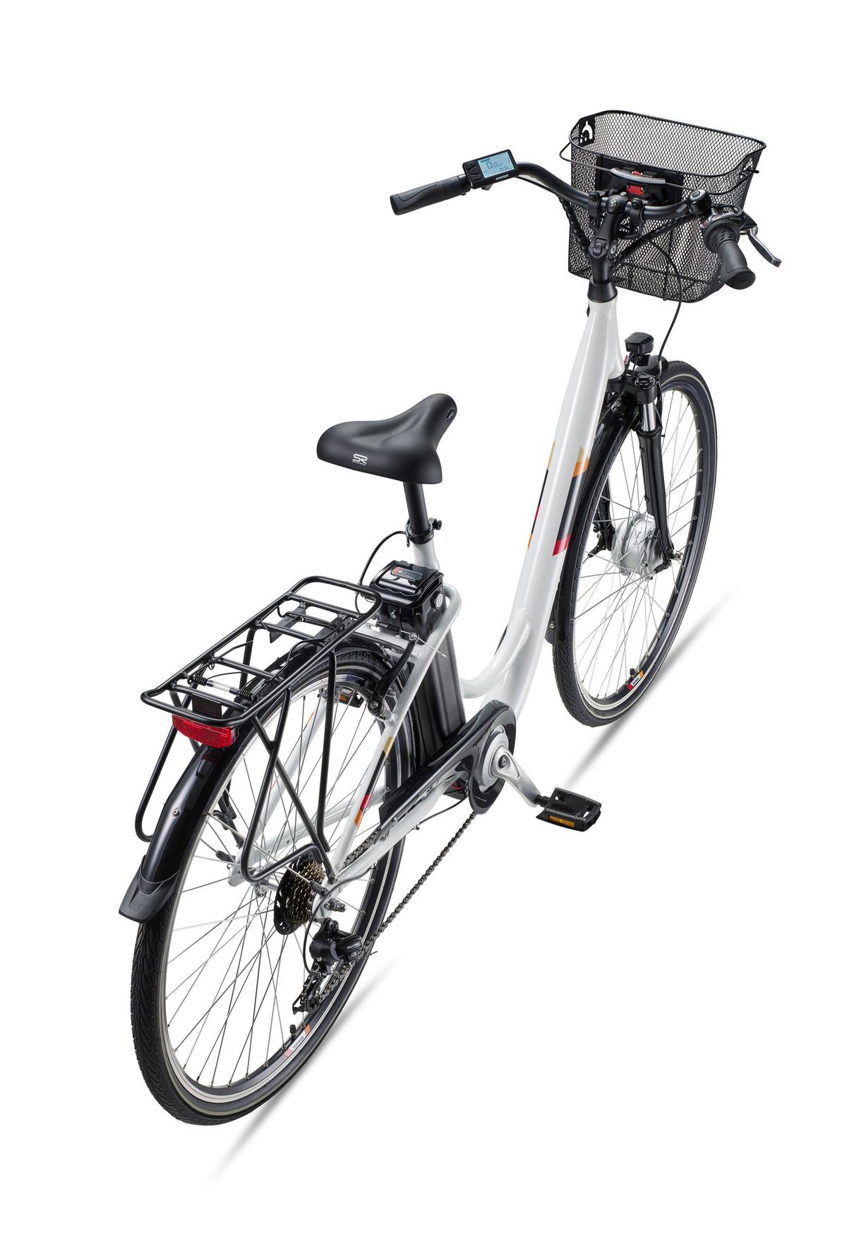 E-BIKE Cityrad Multitalent RC822 Für Damen u. Herren 374,4 Wh Frontmotor 7-Gang-Kettenschaltung 28 Zoll - Weiß, Metall (114.5cm) - Telefunken