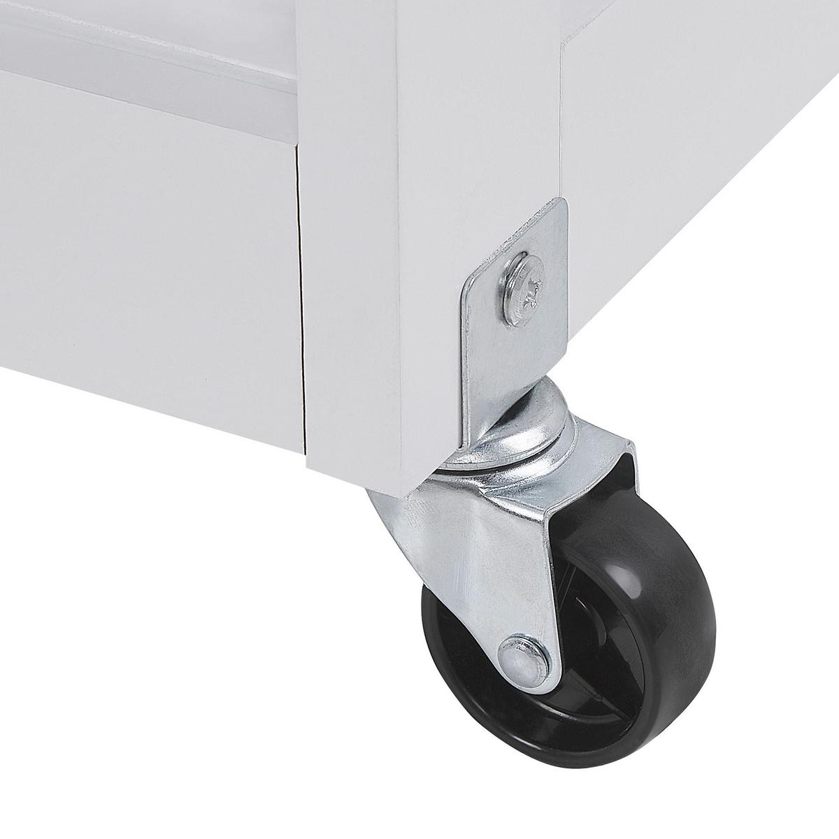 SERVIERWAGEN Weiß Trapani - Weiß/Braun, Holzwerkstoff (75/87/44cm) - Beliani