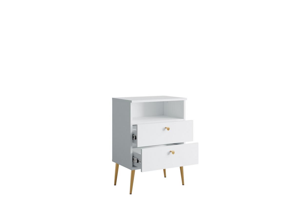 NACHTTISCH Weiß 50/69,5/33,9 - Weiß, Holzwerkstoff (50/70/34cm) - RAUMHIRSCH FURNITURE