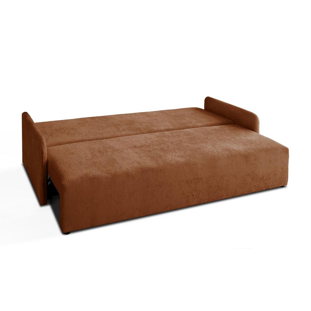 SOFA NUBO mit Schlaffunktion und Bettkasten Harmony 52 - Orange, Textil (205/91/86cm) - Lookway