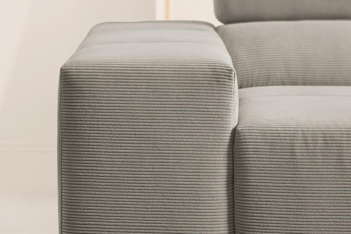ECKSOFA NEVADA Grau Cord - Schwarz/Grau, Kunststoff/Textil (319/215cm) - KAWOLA