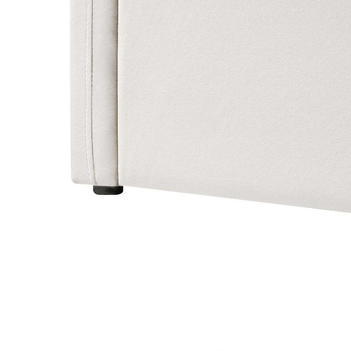 BETT mit Stauraum 90/200 cm Samtstoff Hellbeige Polignac - Beige, Textil (90/200cm) - Beliani