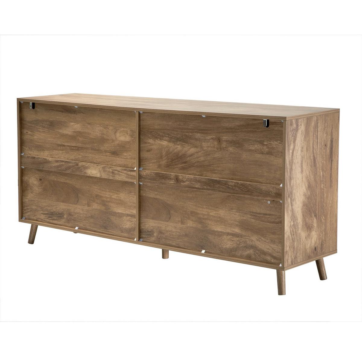 BUFFET mit 4 Türen, laminierten Fronten 39/75/156,5 cm - Eschefarben, Holzwerkstoff (39/75/45cm) - Calicosy