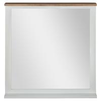 WANDSPIEGEL 80x76cm rechteckig Natur/Weiß mit Holzrahmen Landhaus-Stil - Naturfarben, Holz (12/76/80cm) - WOMO-DESIGN