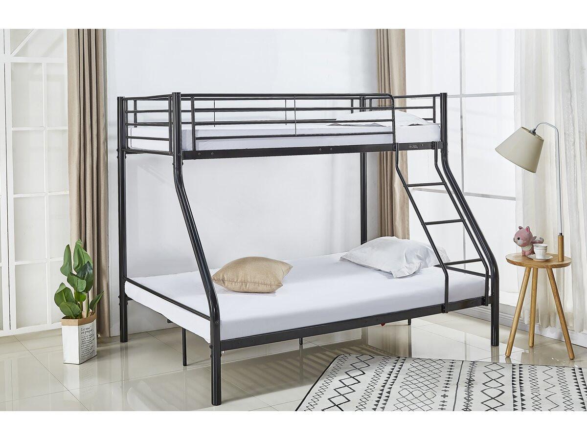 ETAGENBETT leo Schwarz - Schwarz, Metall (190/140cm) - Habitat Garten