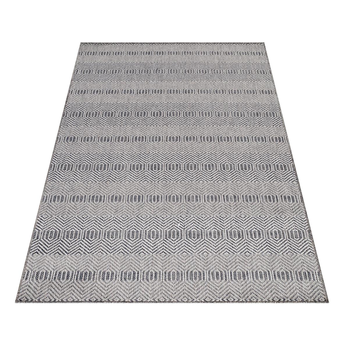 OUTDOORTEPPICH LIRIA, im Boho-Stil, Grau, 80 x 150 cm - Grau, Textil (80/150cm) - KADIMA DESIGN