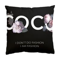 DEKOKISSEN COCO - I don´t do fashion Rosen Schwarz 40/40 cm - Schwarz, Textil (40/40/10cm) - Bilderwelten