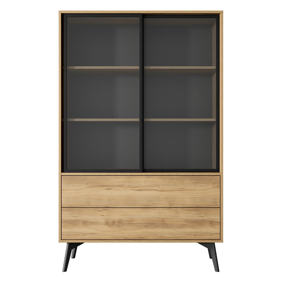 VITRINE VIGORE 164,9 / 100,5 cm in Eichefarben - Eichefarben/Naturfarben, Holzwerkstoff (100.5/164.9/39cm) - MASSENO