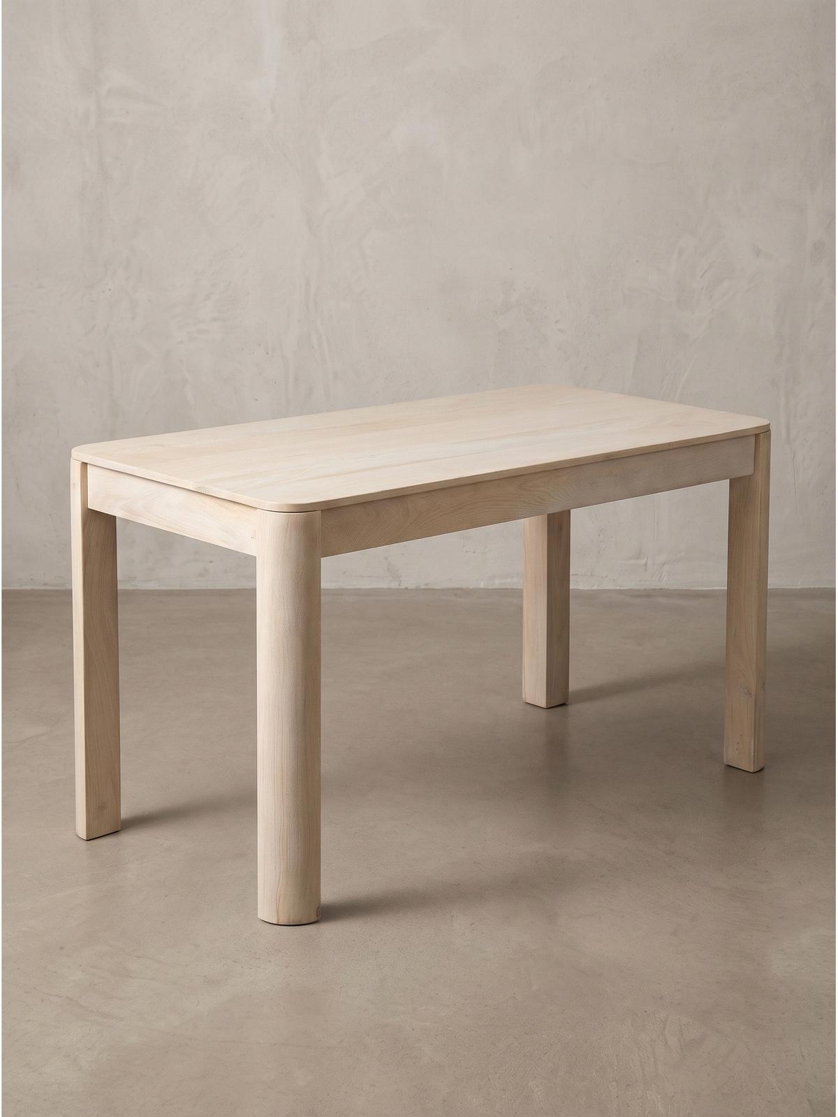 ESSTISCH CHARENTE, Mango Massivholz, handgefertigt, Weiß-Mango, 120 x 60 x 76 cm - Beige/Weiß, Holz (60/120/76cm) - KADIMA DESIGN