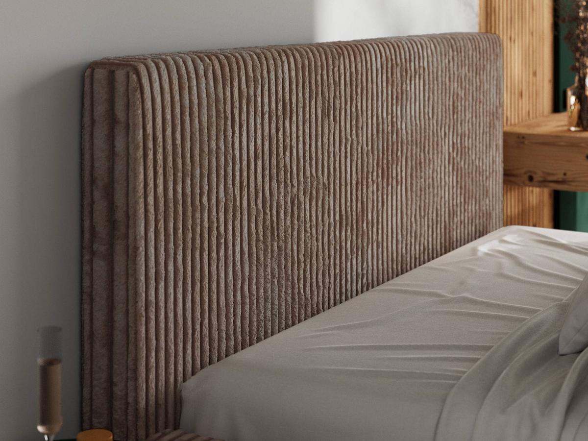 POLSTERBETT TILIANO CLASSIC 200/200 - Braun Cord - Pocket-Matratze - Braun, Textil (200/200cm) - MKS