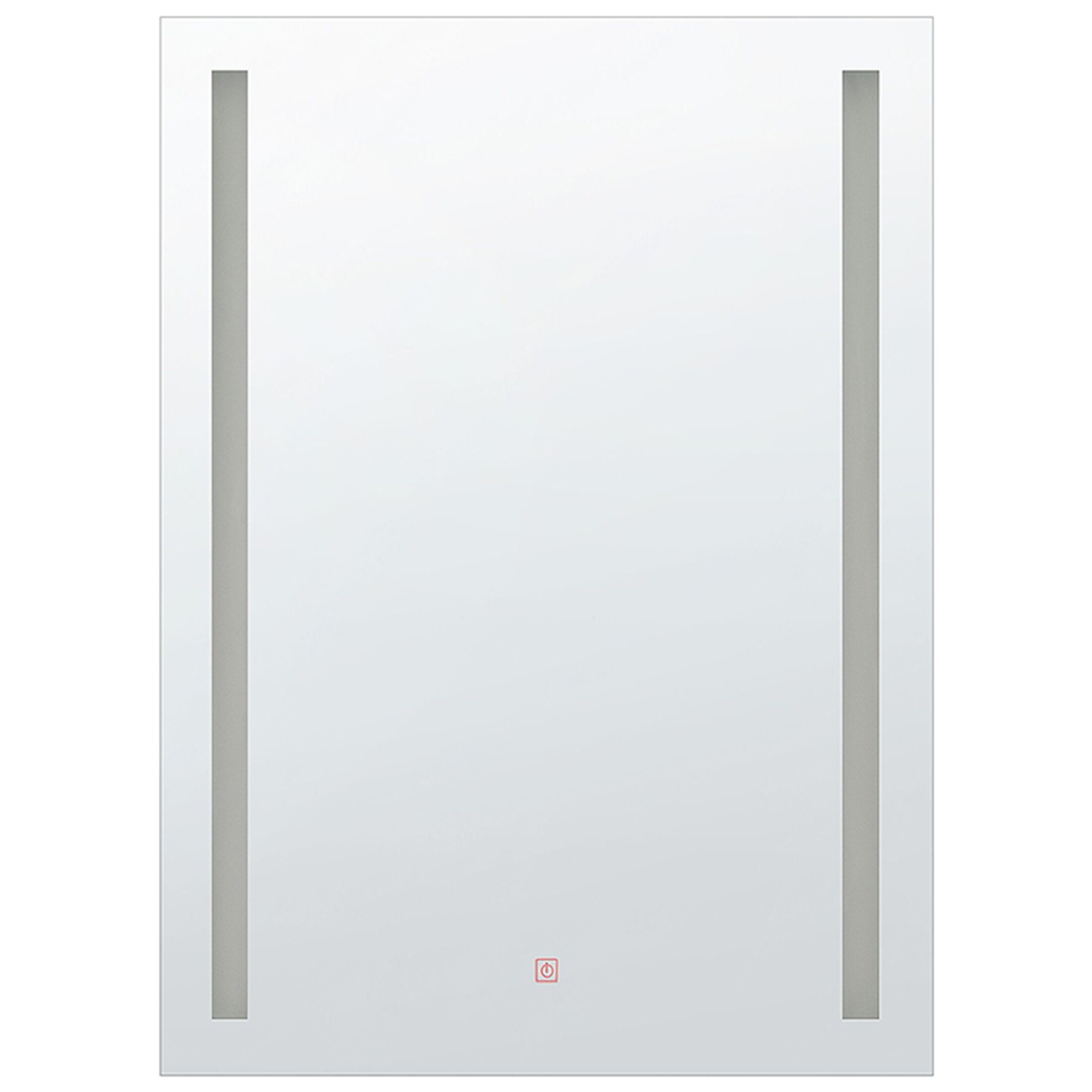 BADSPIEGEL mit LED-Beleuchtung rechteckig 60/80 cm Martinet - Silberfarben, Kunststoff (60/80/4cm) - Beliani