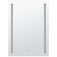 BADSPIEGEL mit LED-Beleuchtung rechteckig 60/80 cm Martinet - Silberfarben, Kunststoff (60/80/4cm) - Beliani