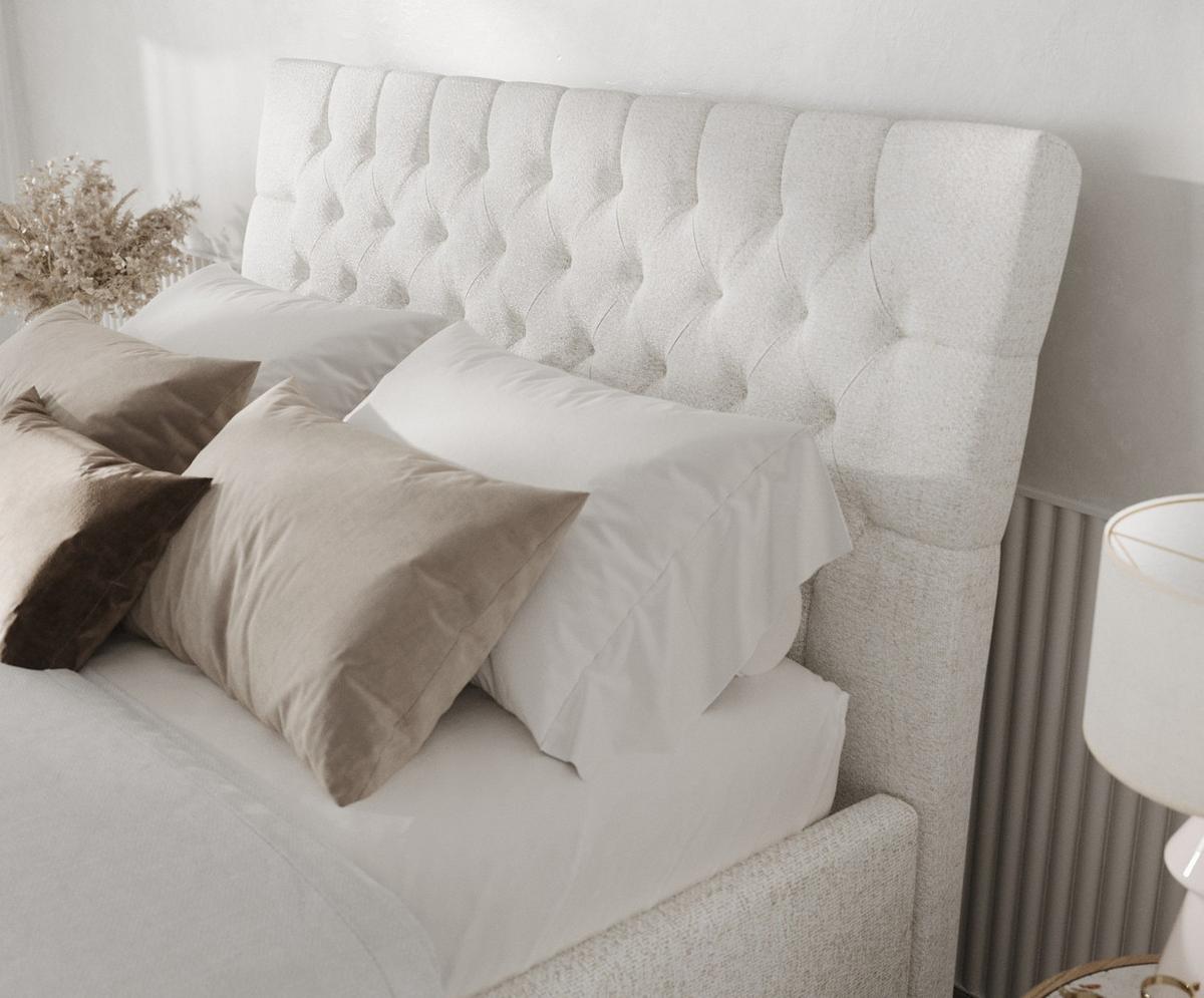 POLSTERBETT Lira 120/200 cm Creme im Neve Stoff - Creme/Naturfarben, Holz/Holzwerkstoff (120/200cm) - AltaBeds