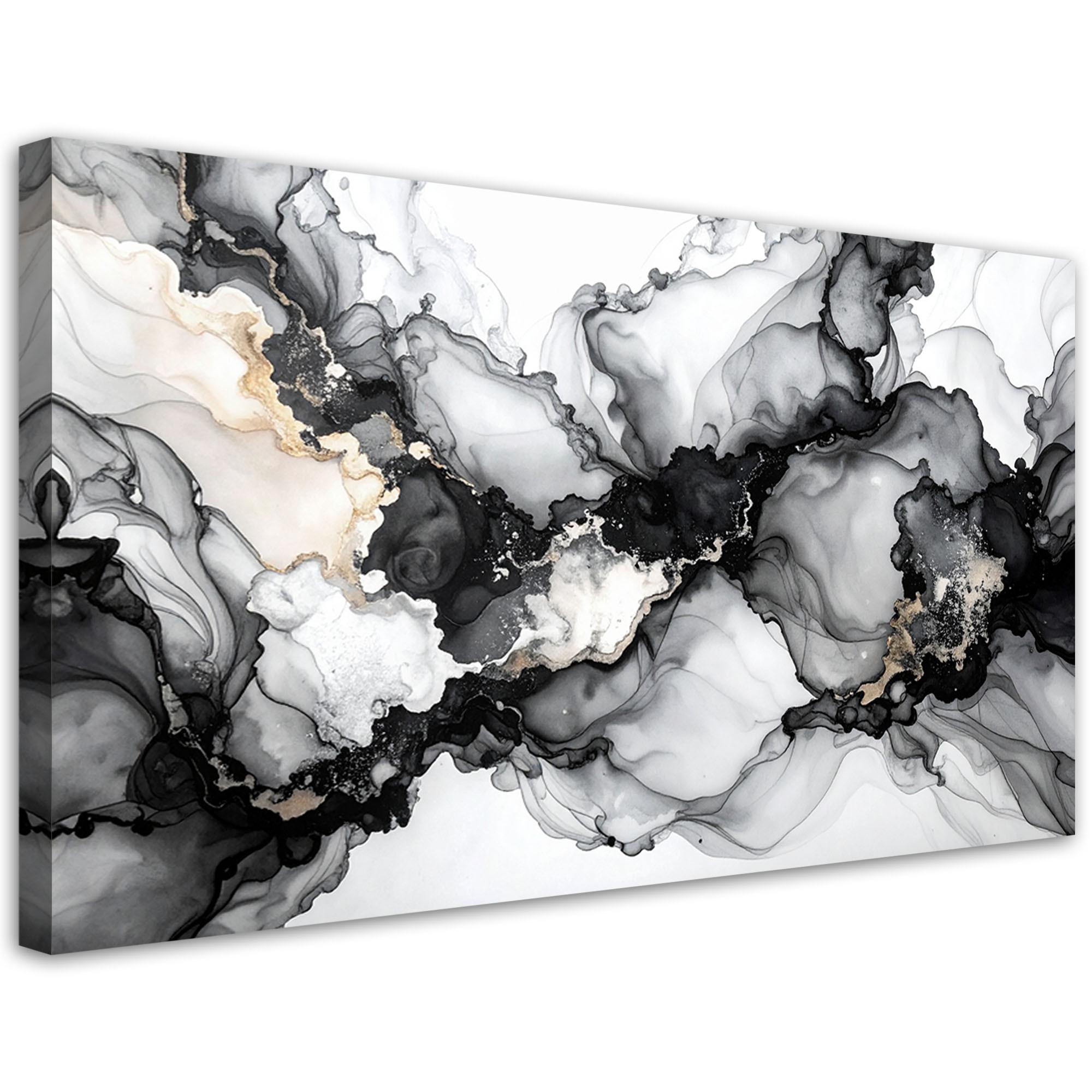LEINWANDBILD Abstraktion 80x40cm - Schwarz, Textil (80/40cm) - Feeby