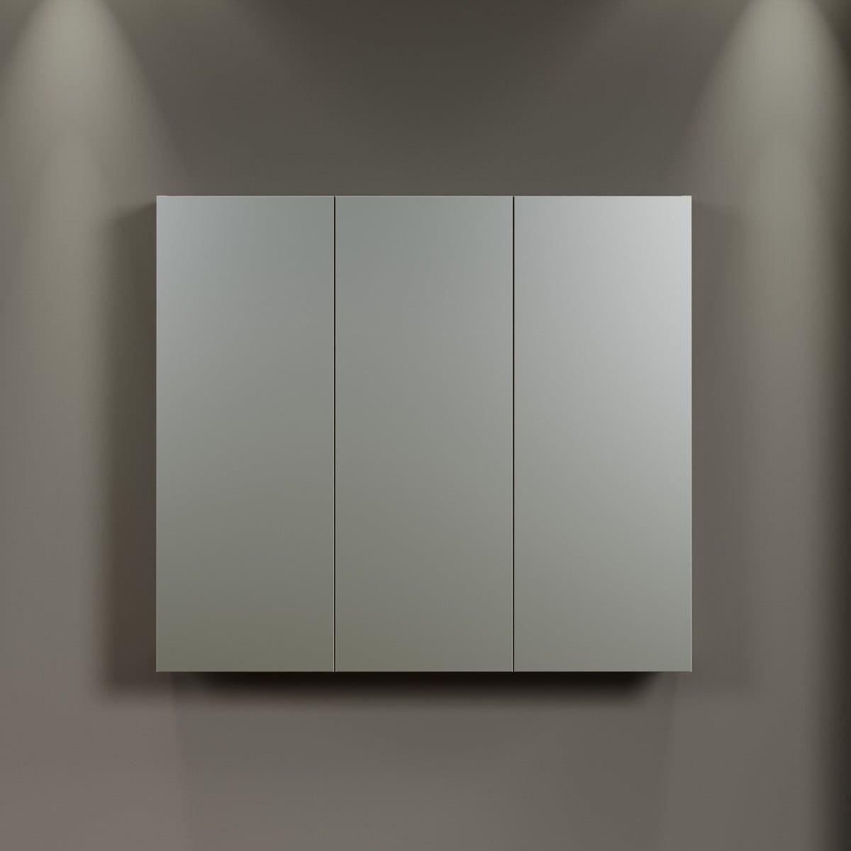 SPIEGELSCHRANK PureBliss Hellgrau - Hellgrau, Holzwerkstoff (90/80/20cm) - Trendteam