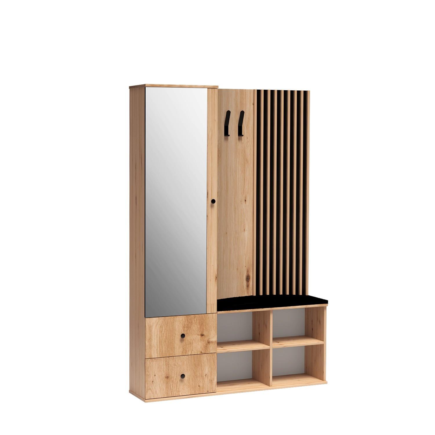 GARDEROBENSCHRANK ALMERIA 129/195/30 Modern Garderobenschrank Eiche Artisan - Eiche Artisan, Holzwerkstoff (128.5/195/30cm) - MASSENO