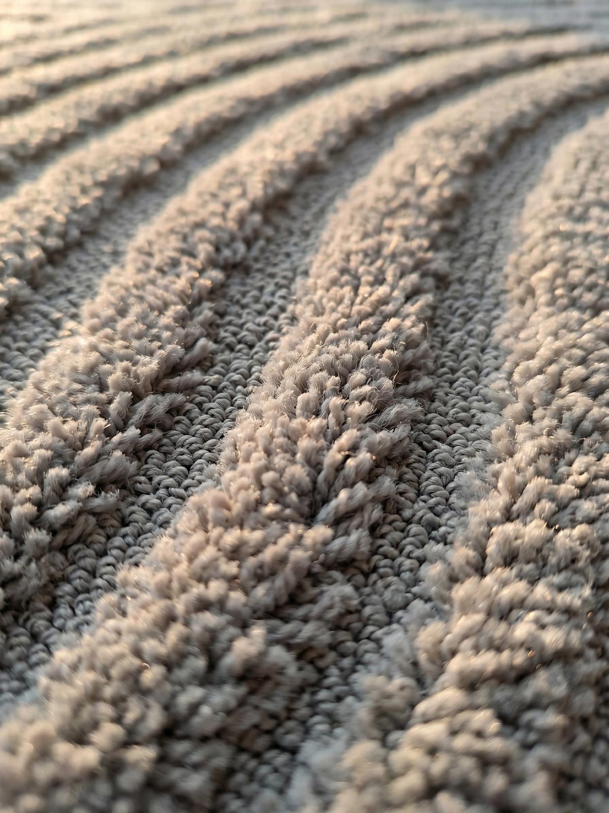 TEPPICH Hochflor RIGI in Silber, mit organischen Bögen in 3D, 80 x 250 cm - Silberfarben, Textil (80/250cm) - KADIMA DESIGN