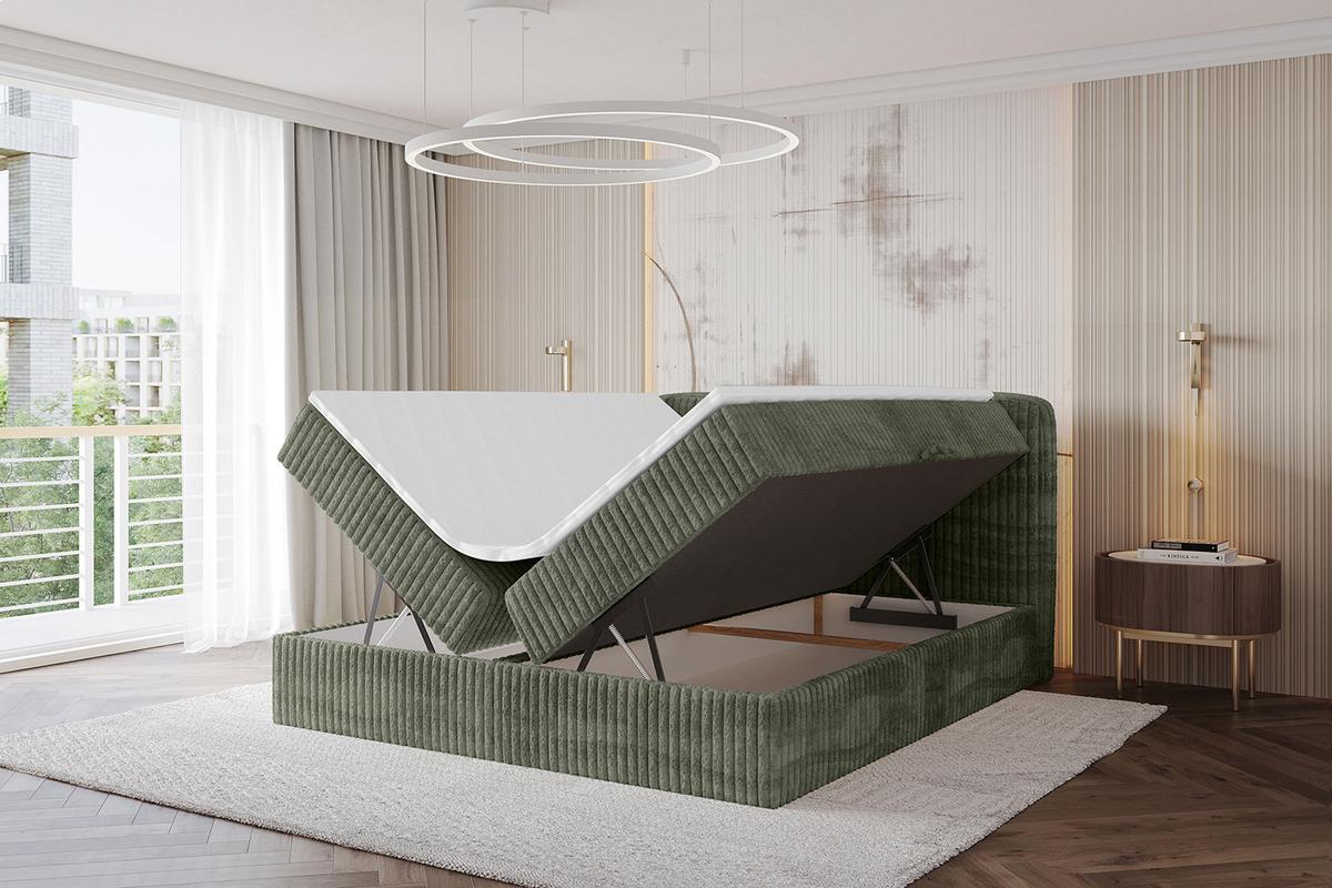 BOXBETT mit Matratze H4 - NINA - 180x200 cm - Olive - Olivgrün, Holzwerkstoff (180/200cm) - ALTDECOR