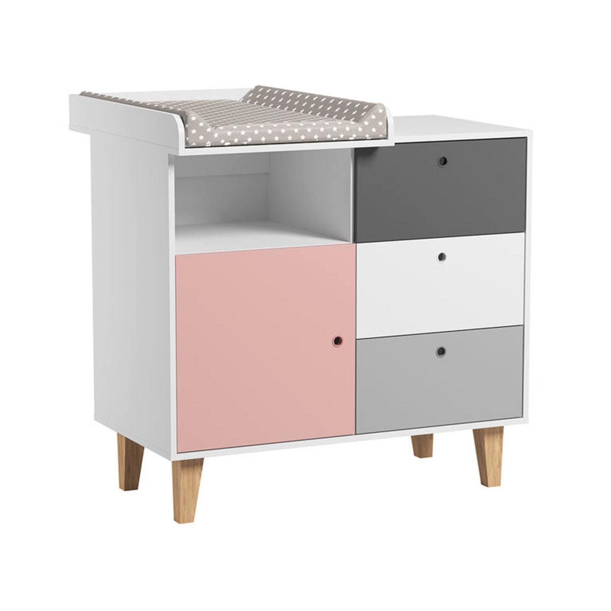 BABYZIMMER 3-teilig rosa - Rosa, Holzwerkstoff (144.5/97/75cm) - Petits-meubles
