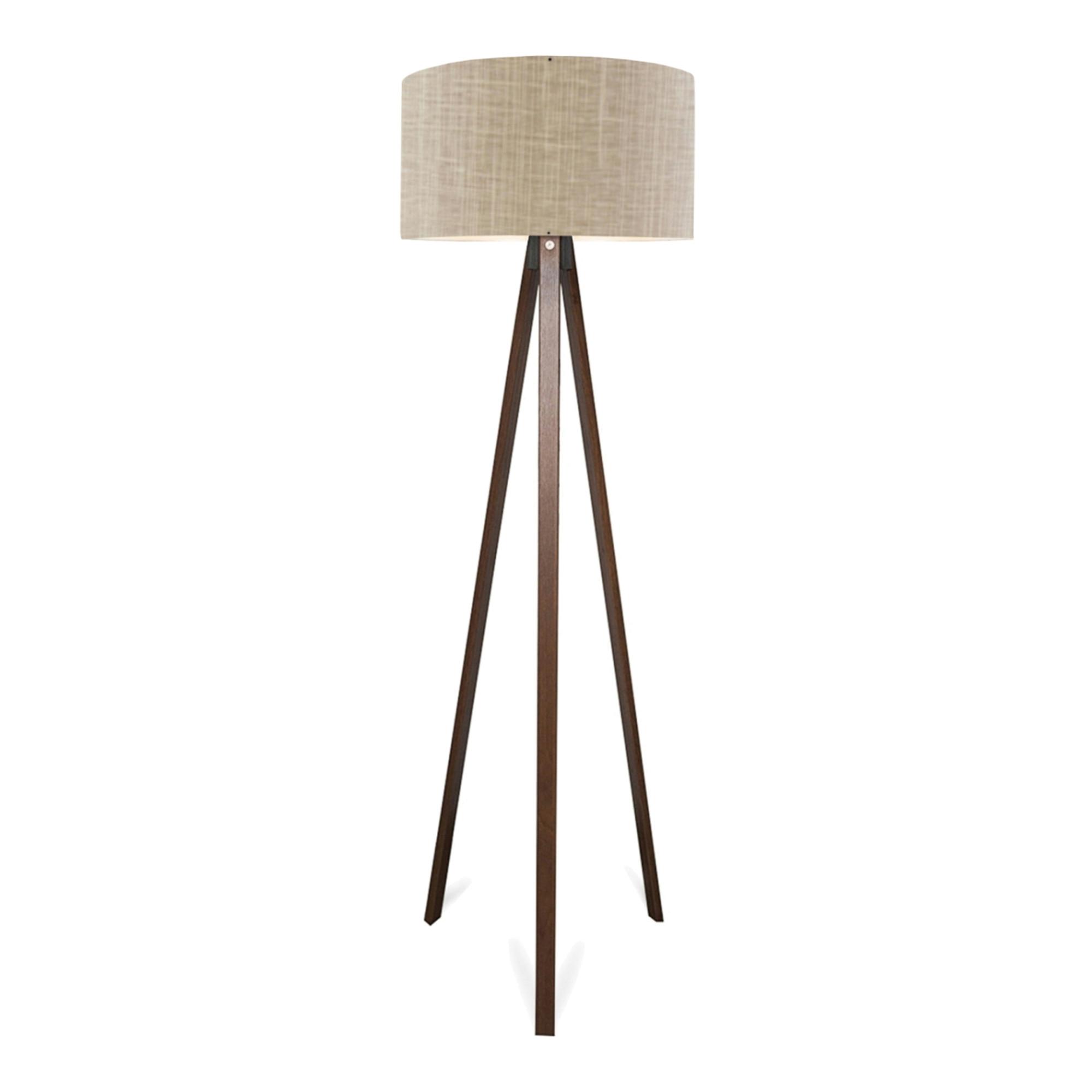 STEHLEUCHTE Newport - Hellbraun, Holzwerkstoff/Textil (38/38/140cm) - lux.pro